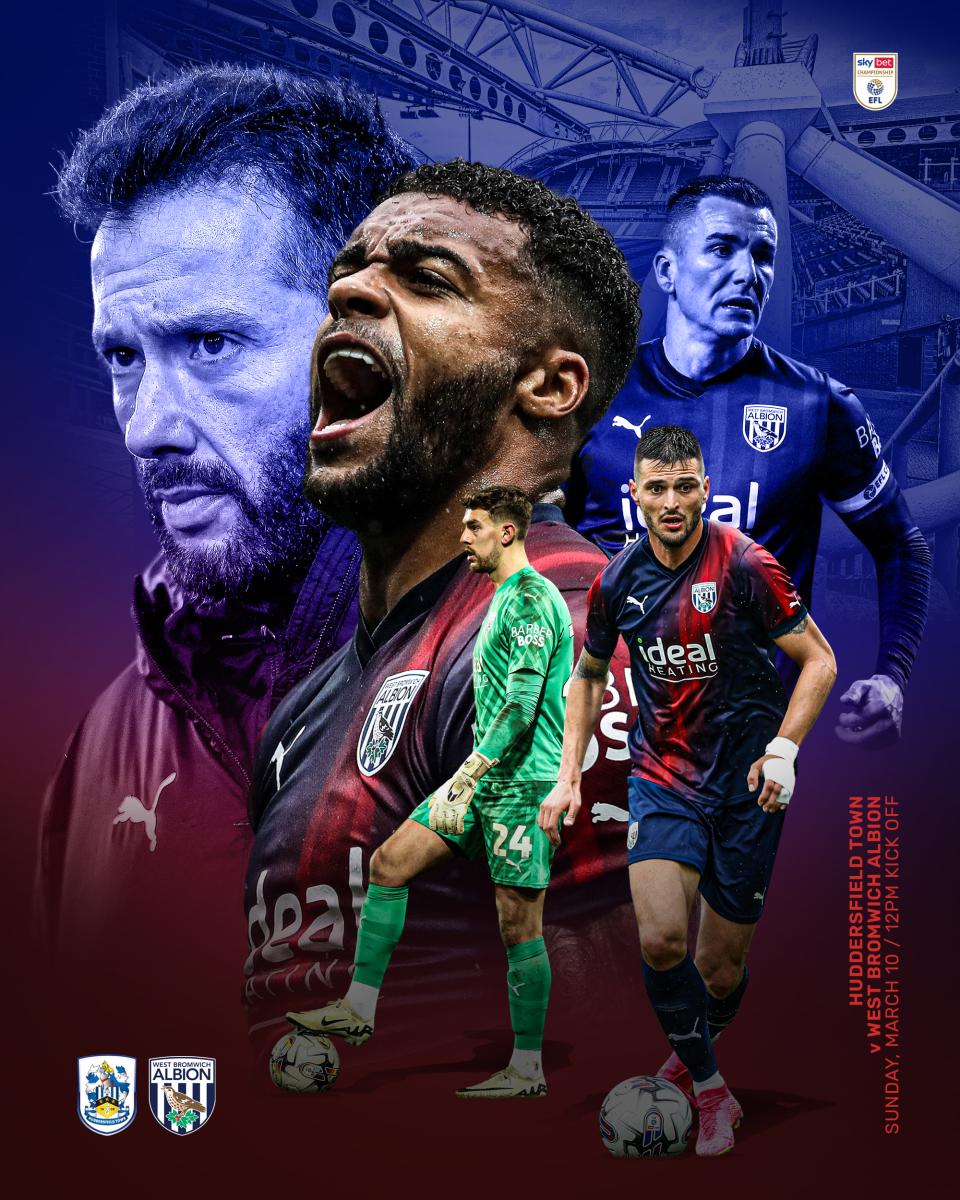 A pre match graphic for Albion's game against Huddersfield