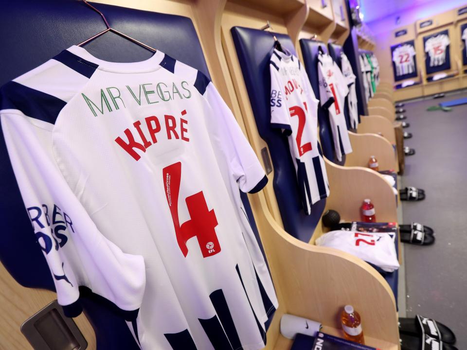 An image of Cedric Kipre's shirt in the dressing room