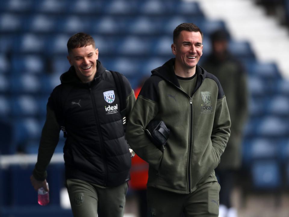 An image of Conor Townsend and Jed Wallace arriving at The Hawthorns