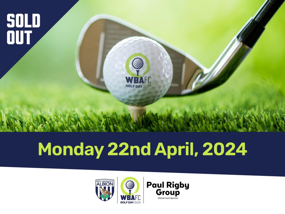A graphic displaying information for the annual golf day on Monday, April 22, 2024