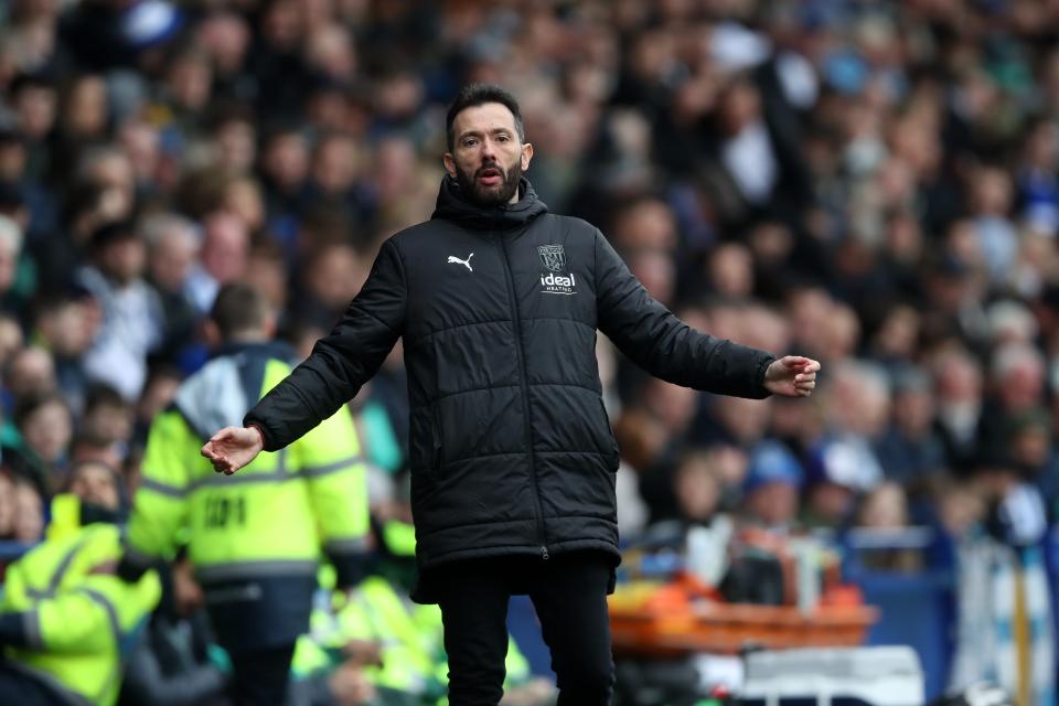 A frustrated Carlos Corberán on the sideline at Hillsborough 
