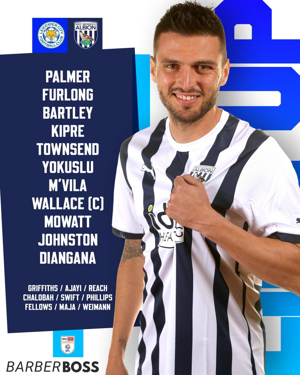A graphic displaying Albion's starting XI against Leicester