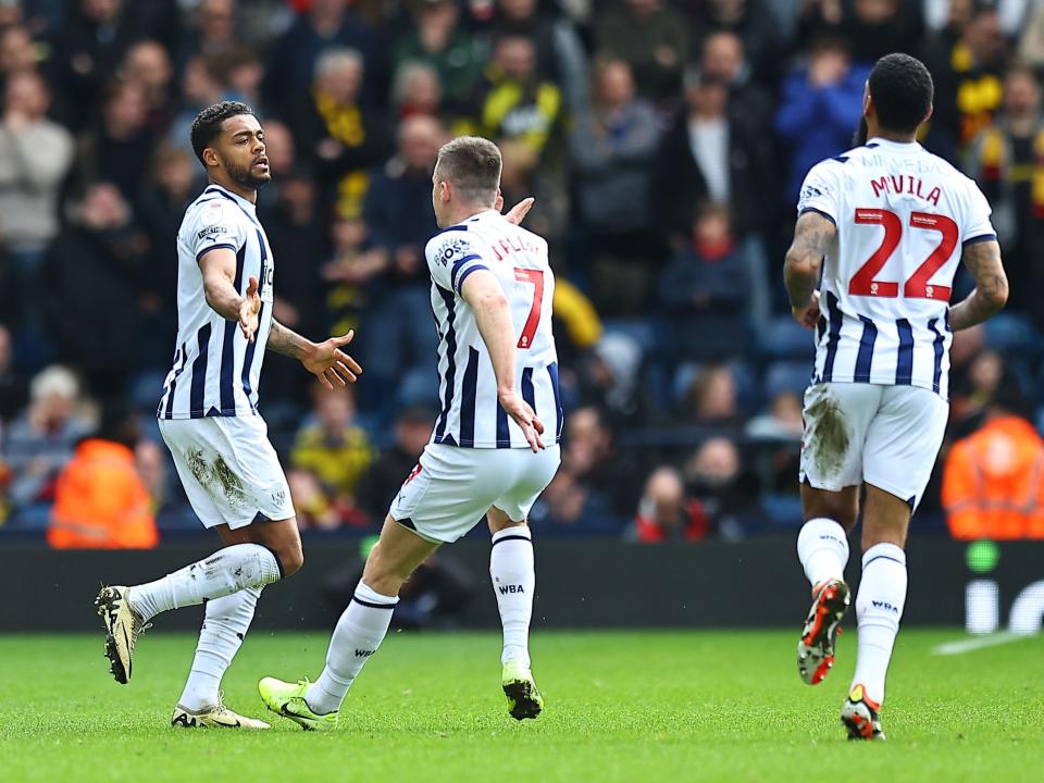 An image of Darnell Furlong celebrating his equaliser against Watford