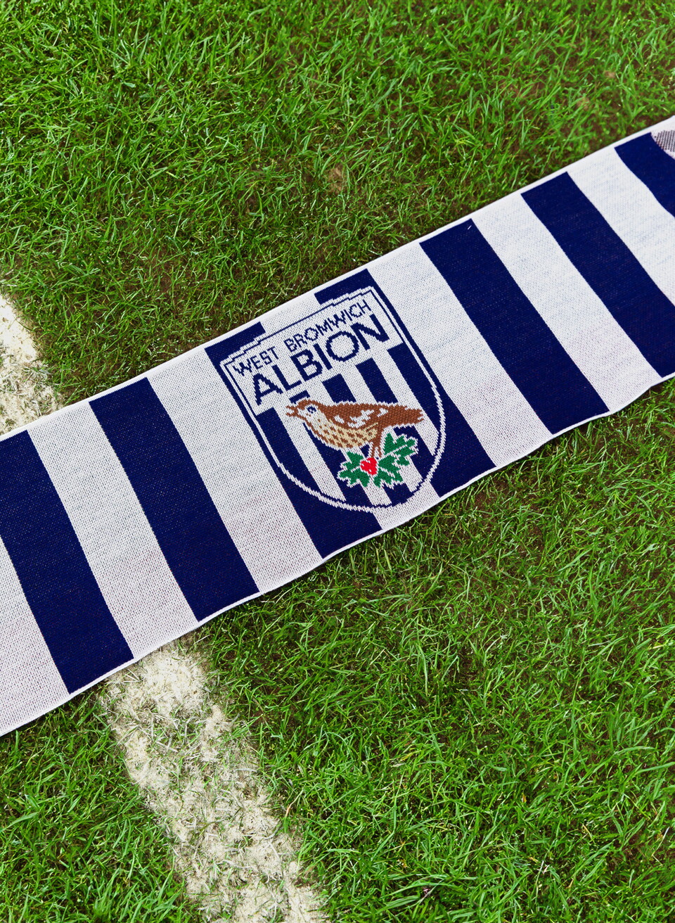 WBA scarf laying on the pitch