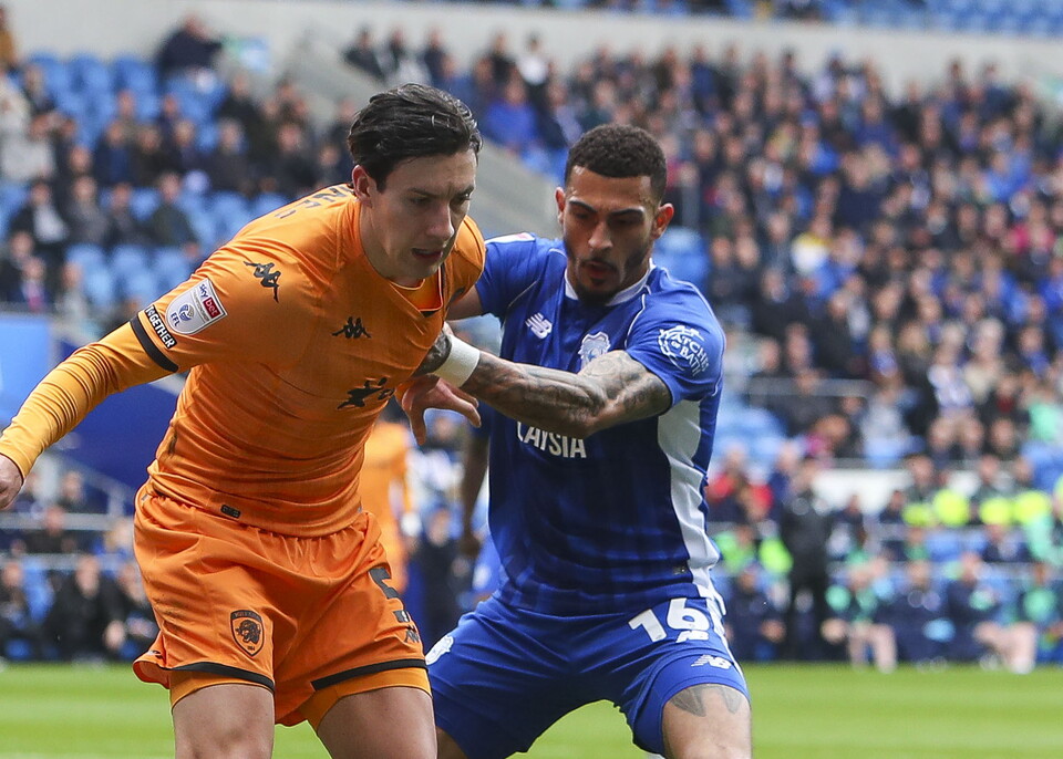 Karlan Grant in action for Cardiff City.