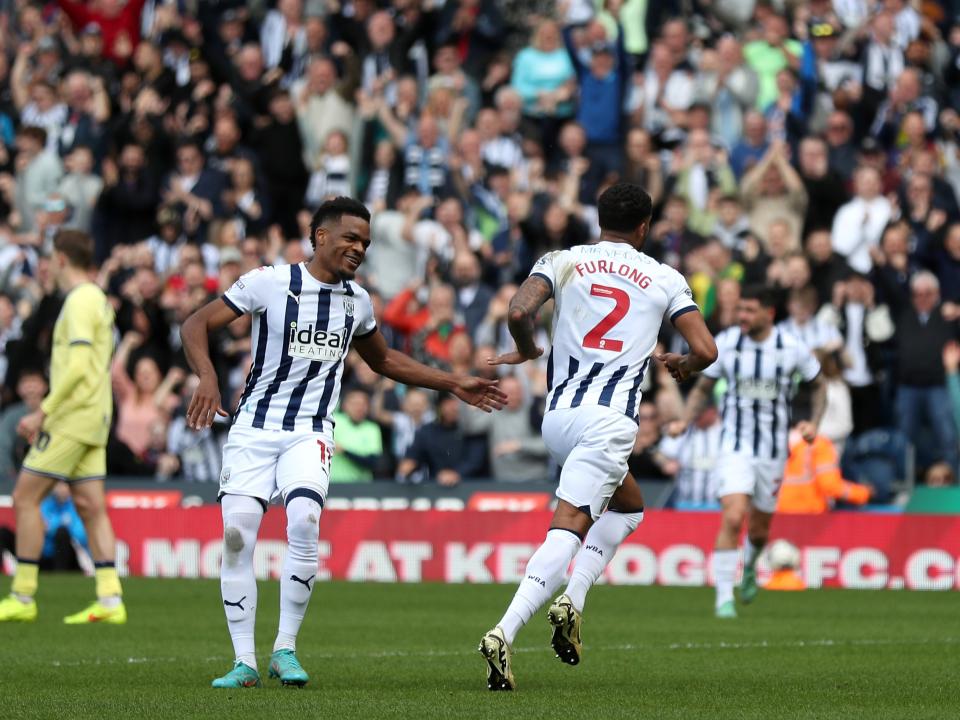 An image of Darnell Furlong celebrating his goal against Preston