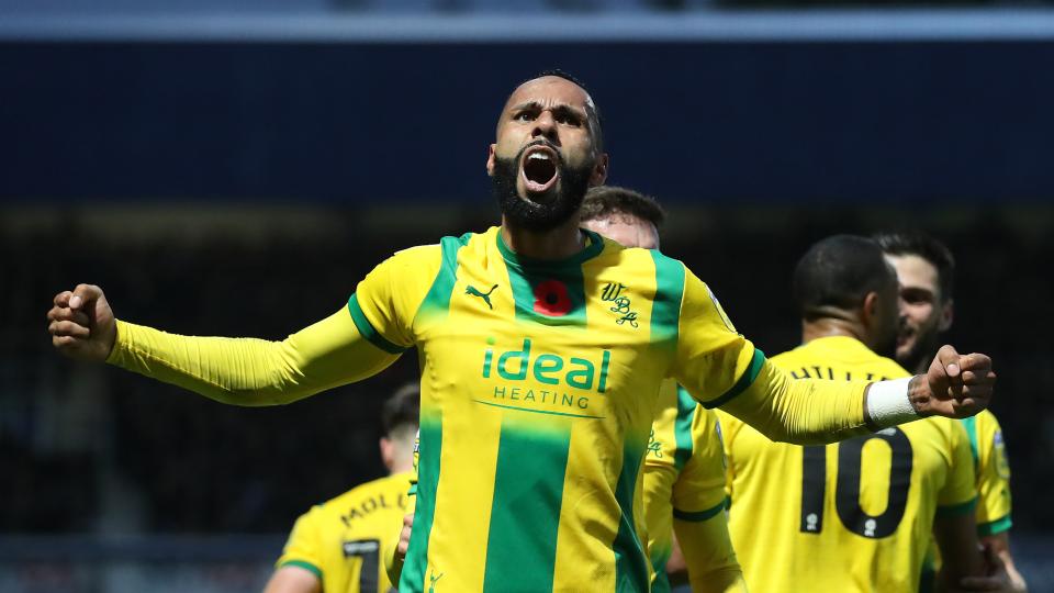 Kyle Bartley celebrates scoring against QPR at Loftus Road in 2022