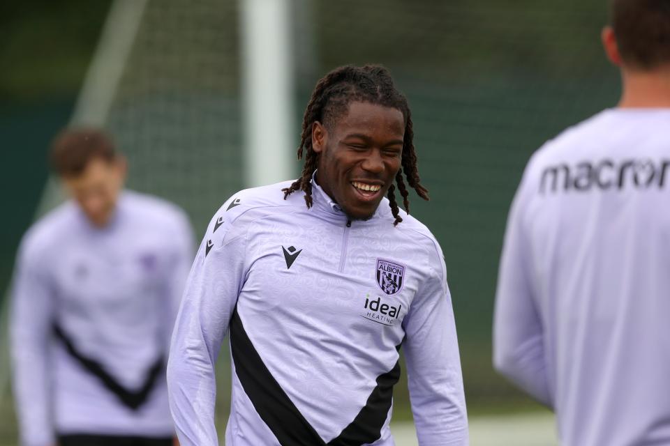 Brandon Thomas-Asante smiling during a training session