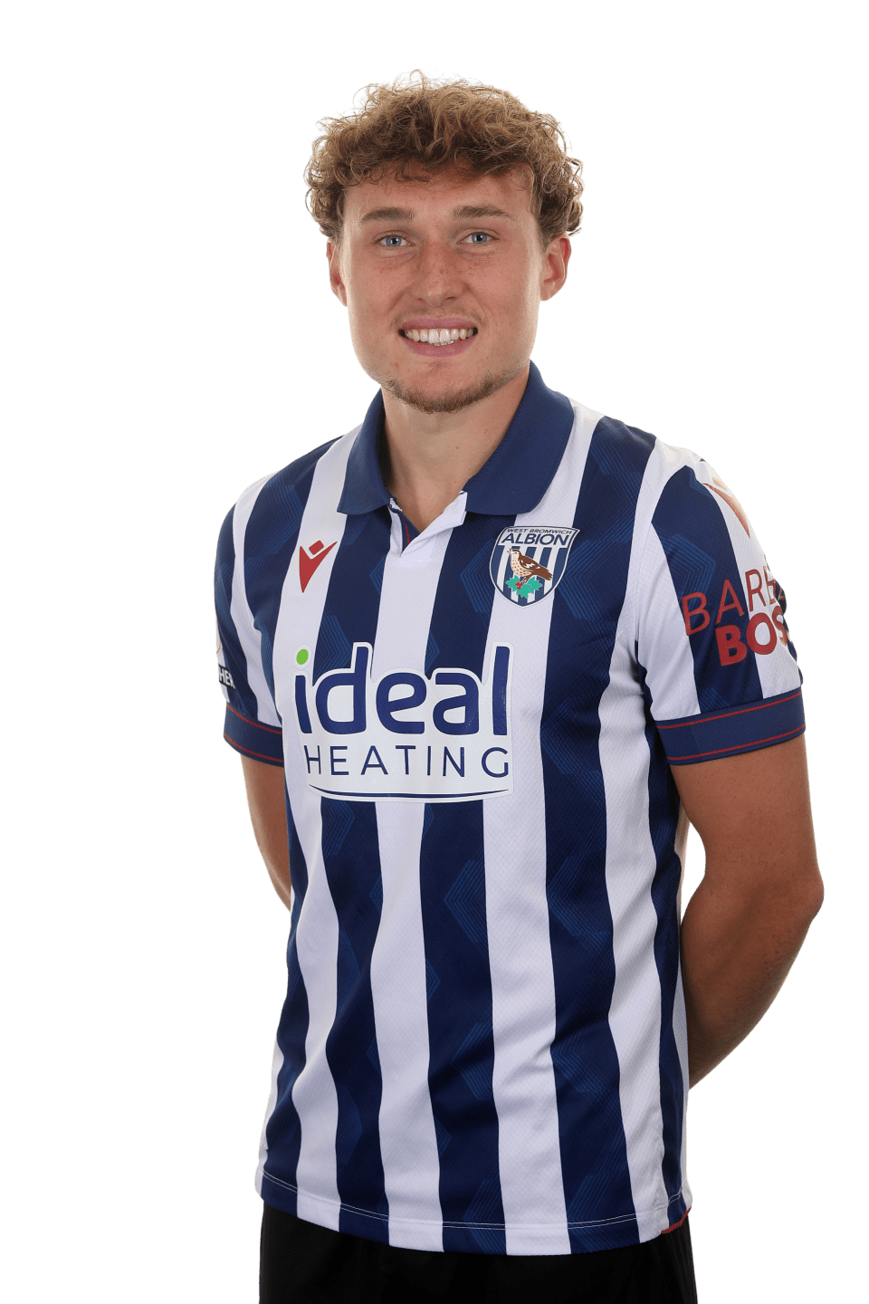 A photo headshot of Callum Styles in the 2024/25 home kit