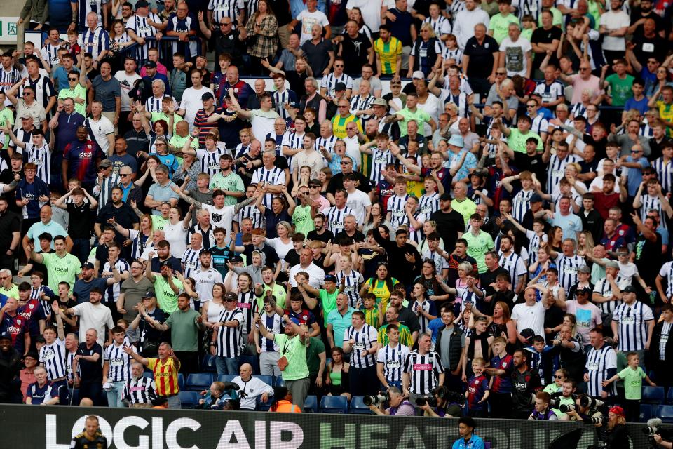 A general view of West Bromwich Albion fans at a game 