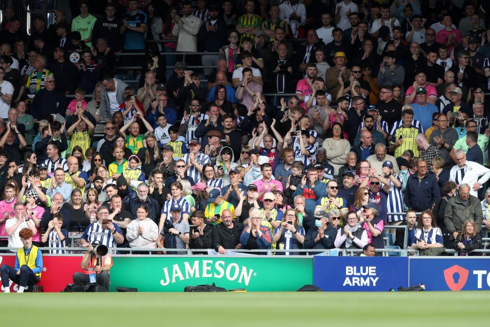 Albion fans at Fratton Park.