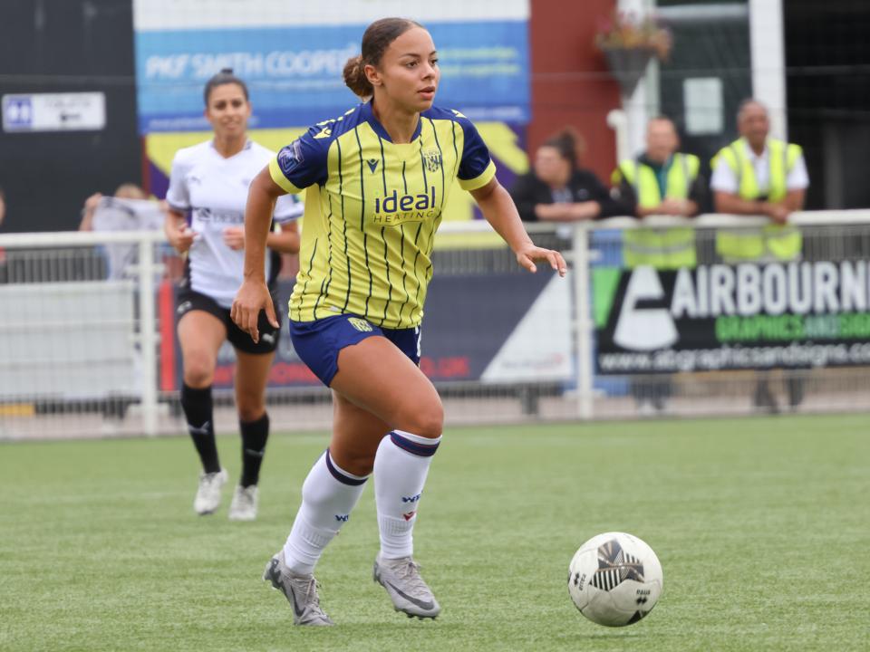 An image of Ash Brown playing for Albion Women against Derby County