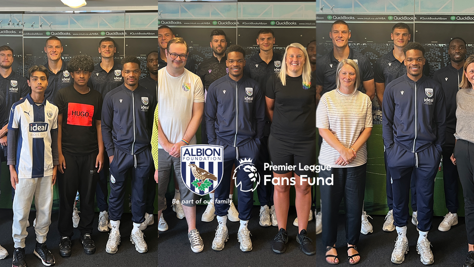 PL Fans Fund and first team players posing for photos.