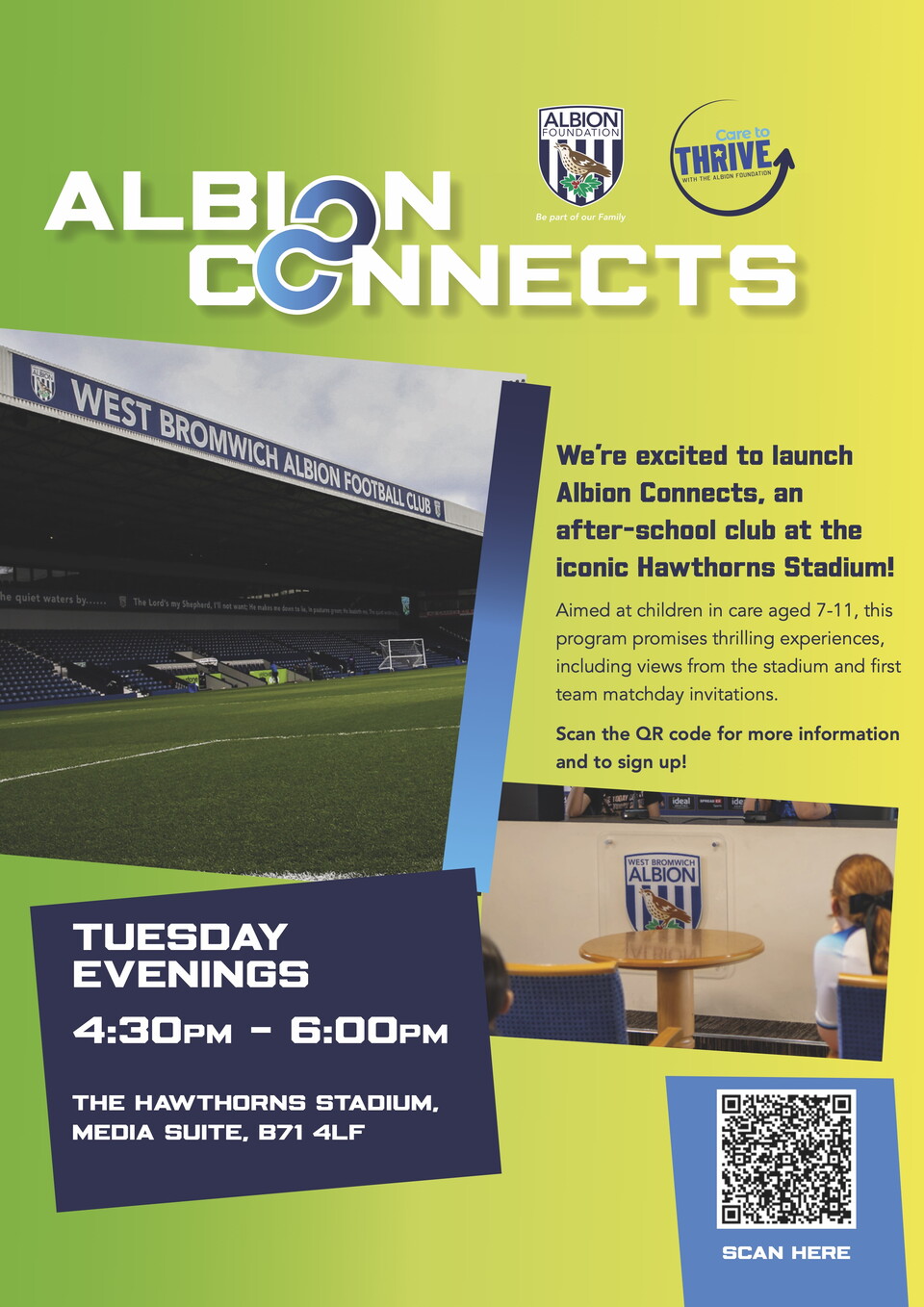 Albion Connects Provision Flyer with QR code.