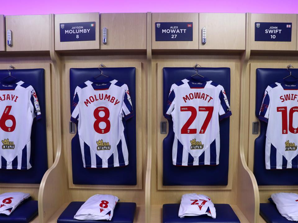 An image of Jayson Molumby and Alex Mowatt's shirts hanging in the dressing room