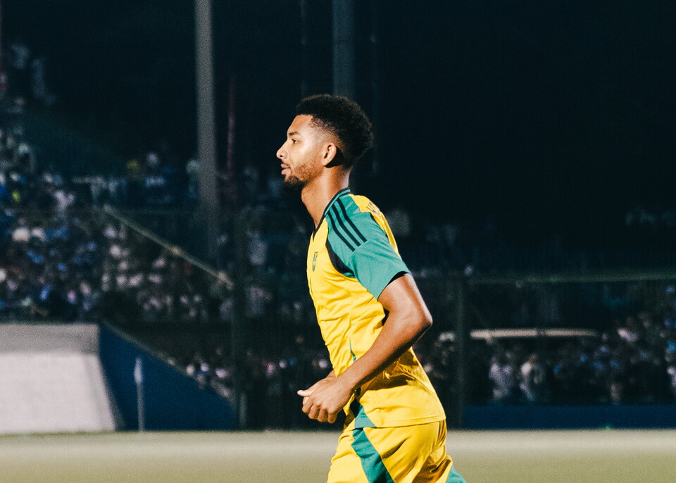 Mason Holgate in action for Jamaica.
