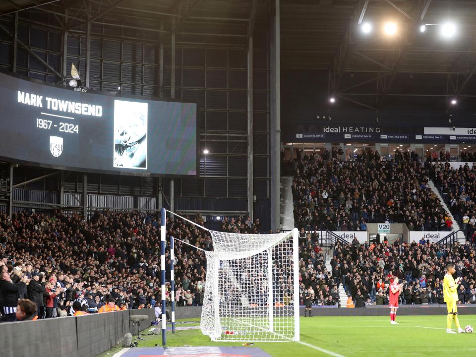 An image of The Hawthorns applauding during the tribute to supporter Mark Townsend