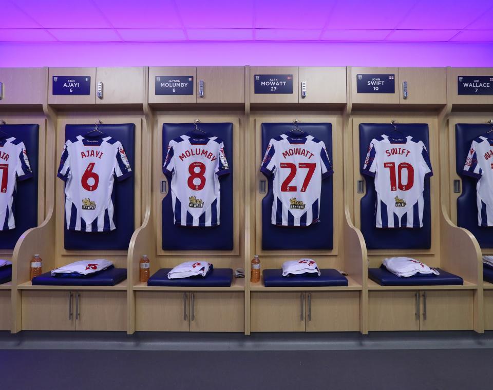 An image of the home dressing room before Albion's game against Cardiff