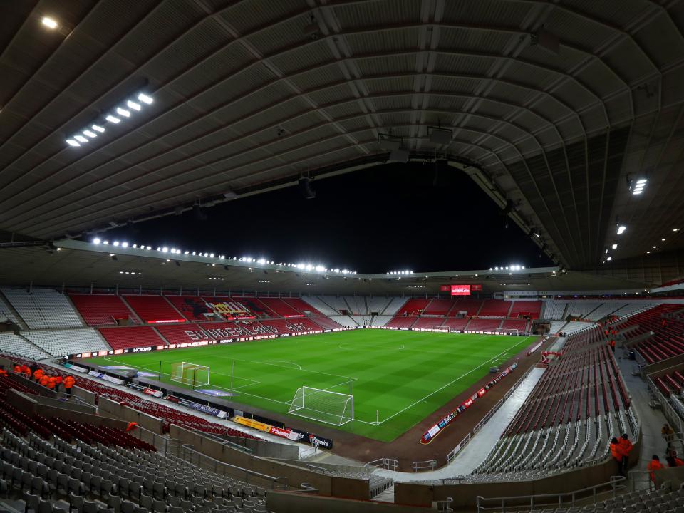 An image of the Stadium of Light in darkness