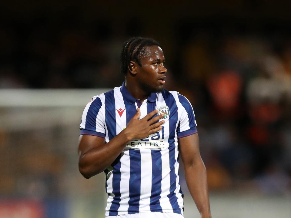 A photo of Albion attacker Reyes Cleary in the 2024/25 home kit