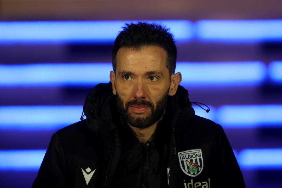 Carlos Corberán heading out of the tunnel at The Hawthorns 