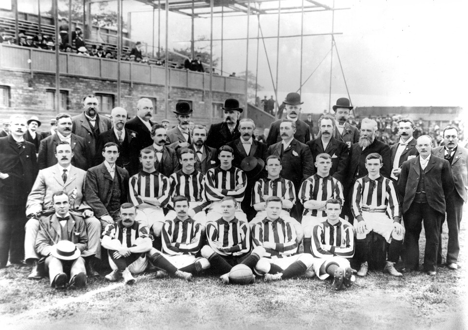 An image of The Hawthorns opening, including players