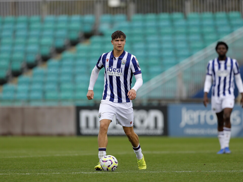 A photo of Albion youngster Cole Deeming in the 2024/25 home kit