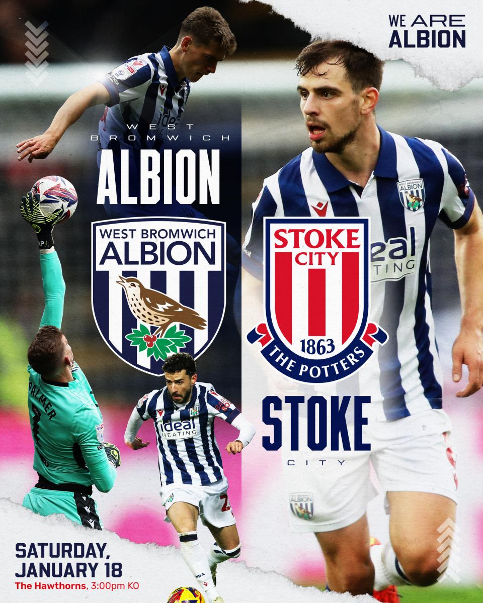 A matchday graphic for Albion's game against Stoke
