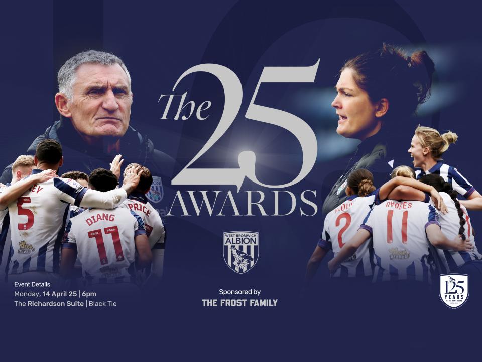 A graphic displaying information for 'The 25 Awards', featuring both the men's and women's teams