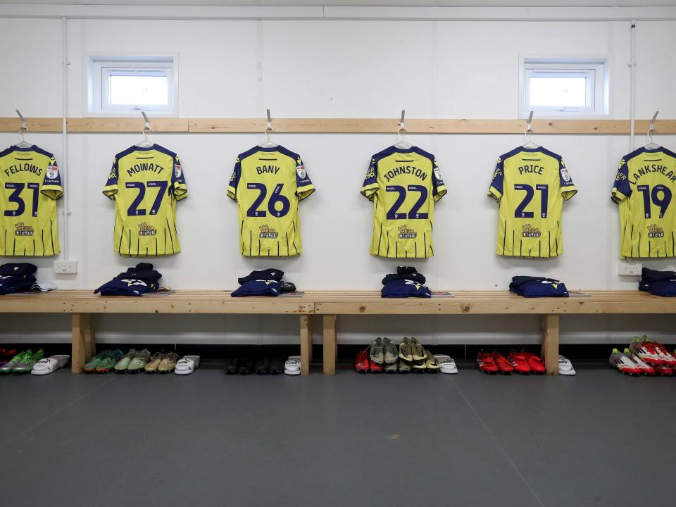 An image of Albion's yellow shirts hanging in the Leeds away dressing room