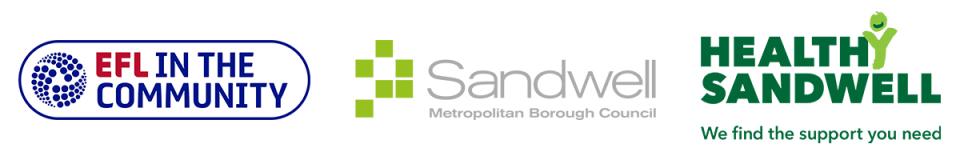 EFL in the Community, Sandwell Council and Healthy Sandwell logos.