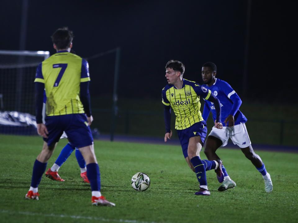 A photo of Albion U21 winger Archie Kirton in the 2024/25 yellow kit