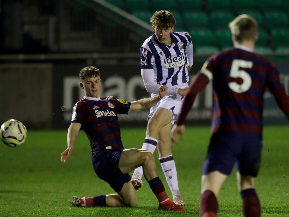 A photo of Albion youngster Harry Whitwell playing in the 2024/25 home kit
