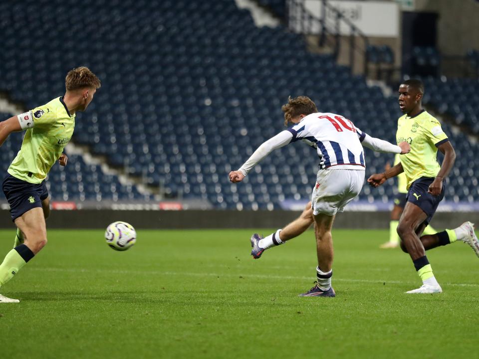 A photo of Albion youngster Harry Whitwell playing in the 2024/25 home kit