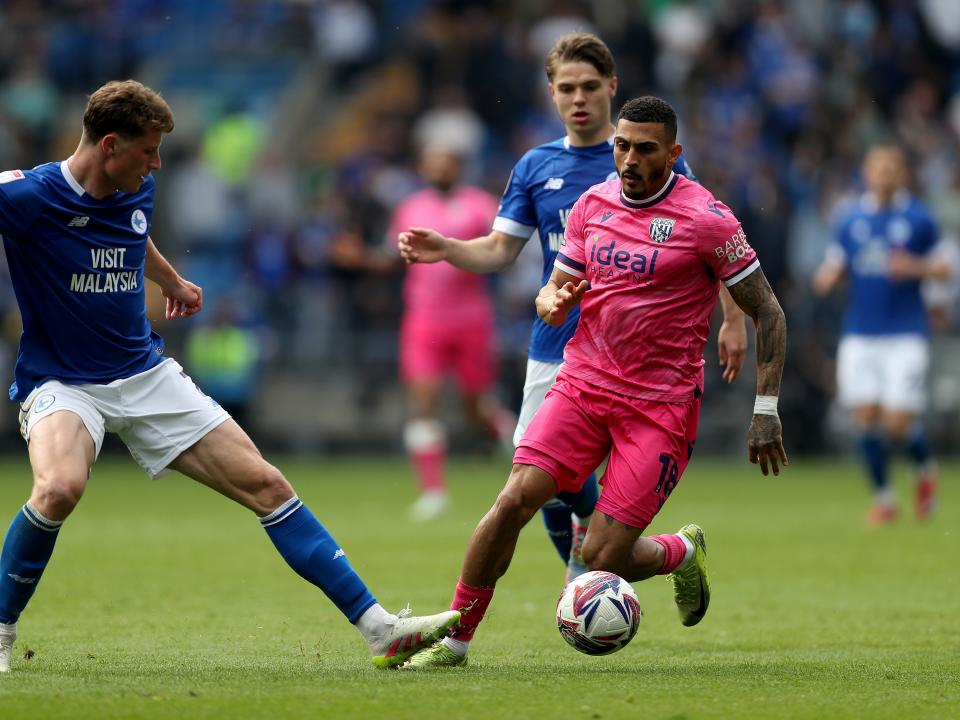 An image of Karlan Grant playing against Cardiff