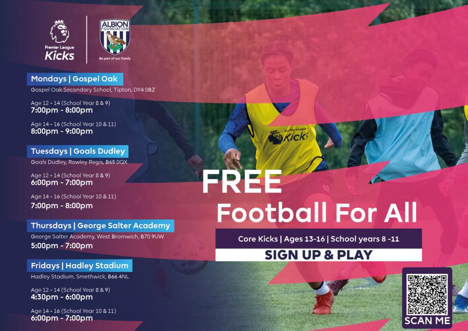 Premier League Kicks 13-16 years old Timetable