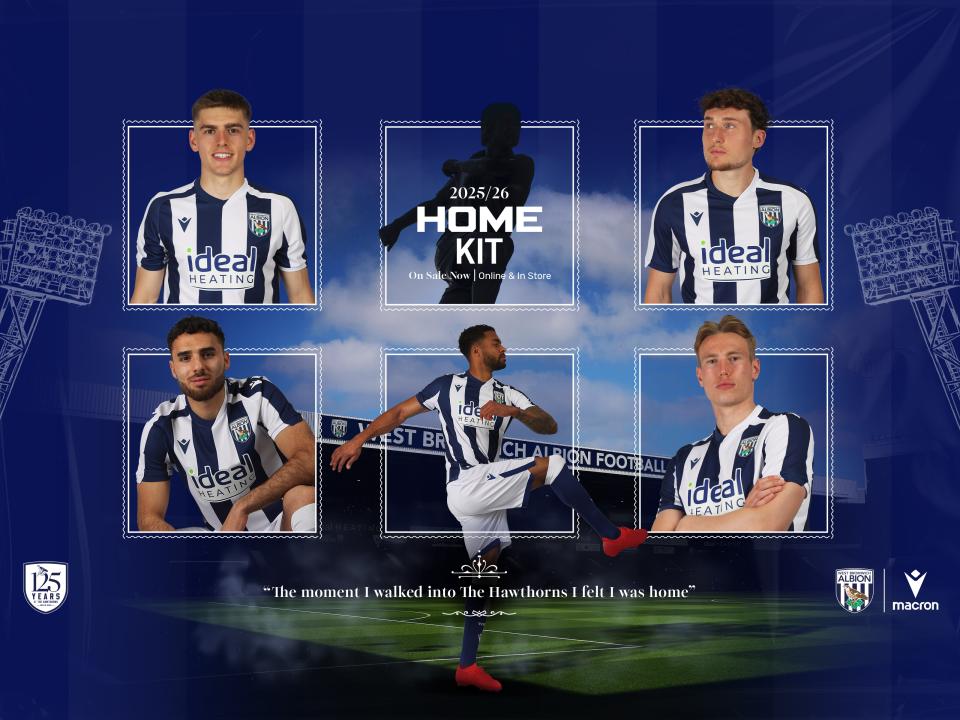 2025/26 Home Kit featuring Tom Fellows, Callum Styles, Tammer many, Darnell Furlong and Torbjørn Heggem