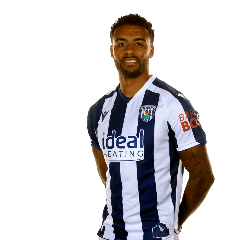 A photo of Albion defender Darnell Furlong in the 2025/26 home kit
