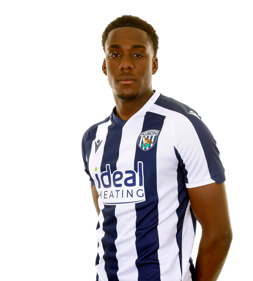 A photo of Albion U21 midfielder Souleyman Mandey in the 2025/26 home kit