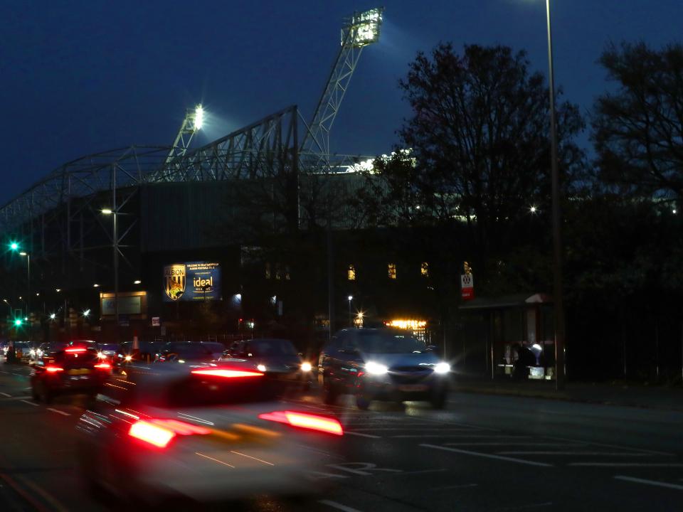 A photo of The Hawthorns stadium from the Birmingham Road