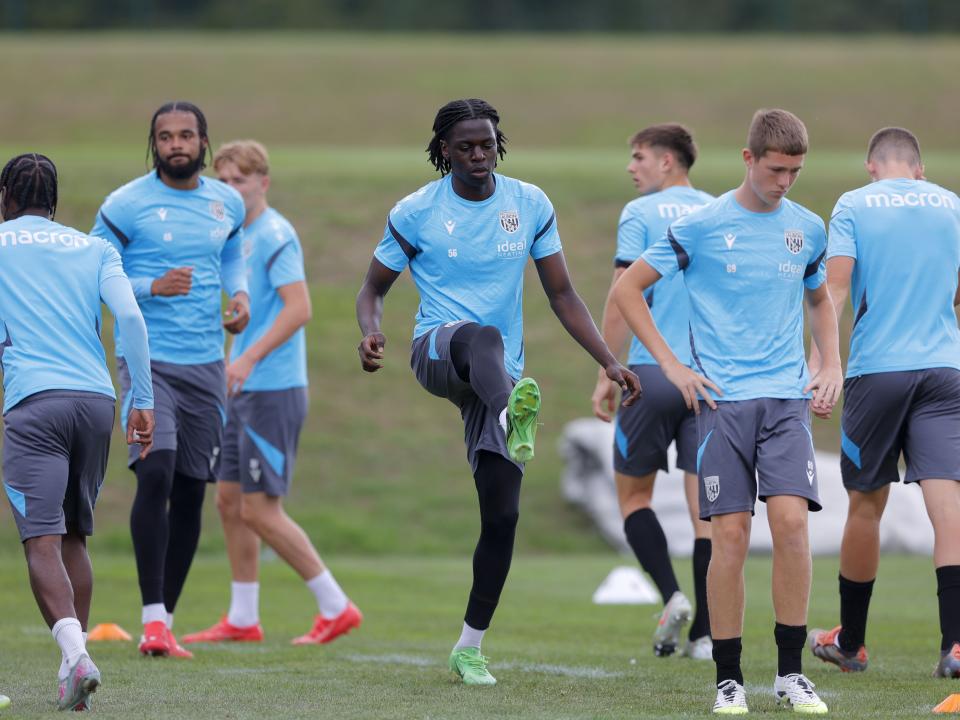 A photo of Albion U21 striker Torin Ntege in the 2025/26 training kit
