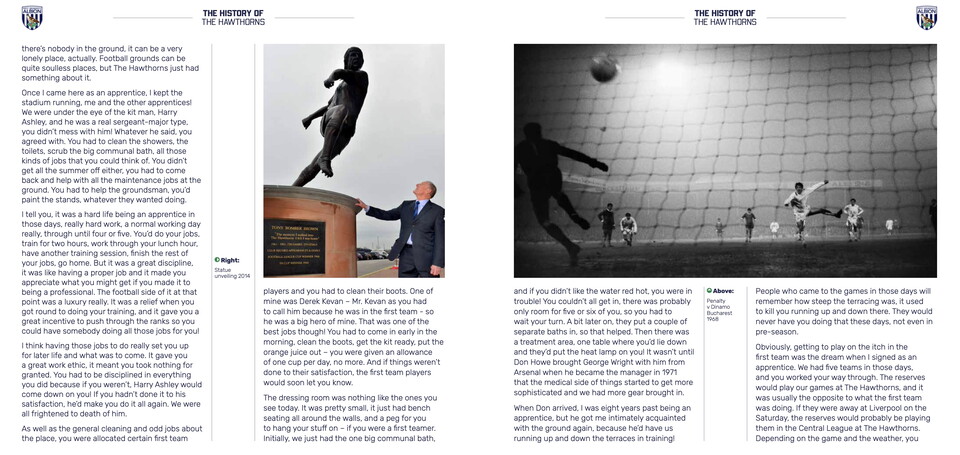 A section of the Hawthorns book