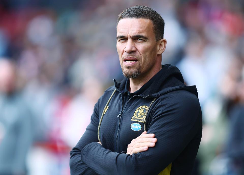 Blackburn boss Valerien Ismael folding his arms watching a game 