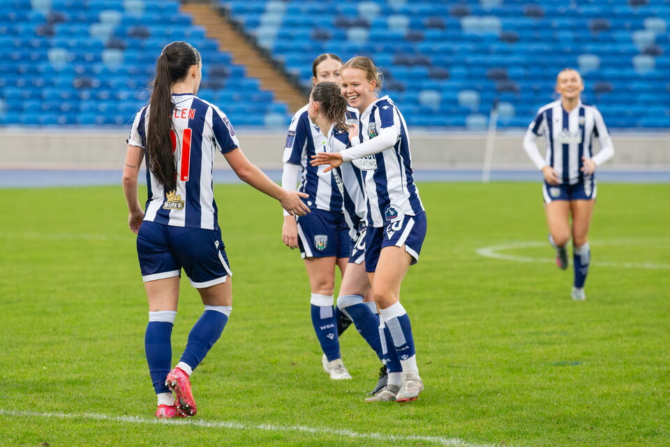 Albion Women celebrating.