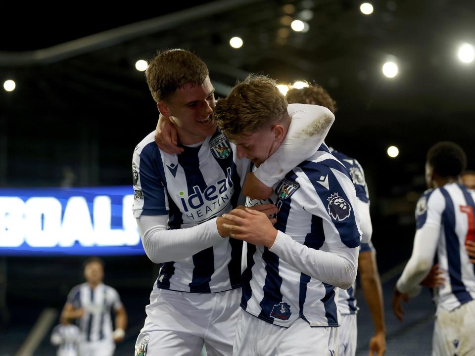 A photo of Jack Bray celebrating a goal. 
