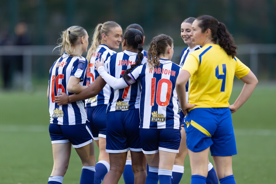 Albion Women celebrating.