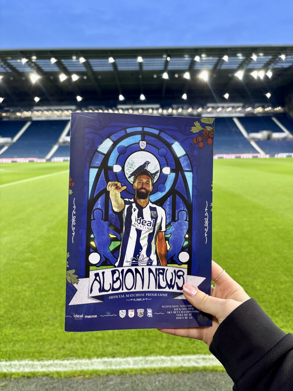 A photo of Albion News front cover, featuring Nat Phillips 
