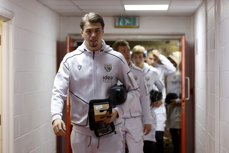 Josh Griffiths arriving to matchday 