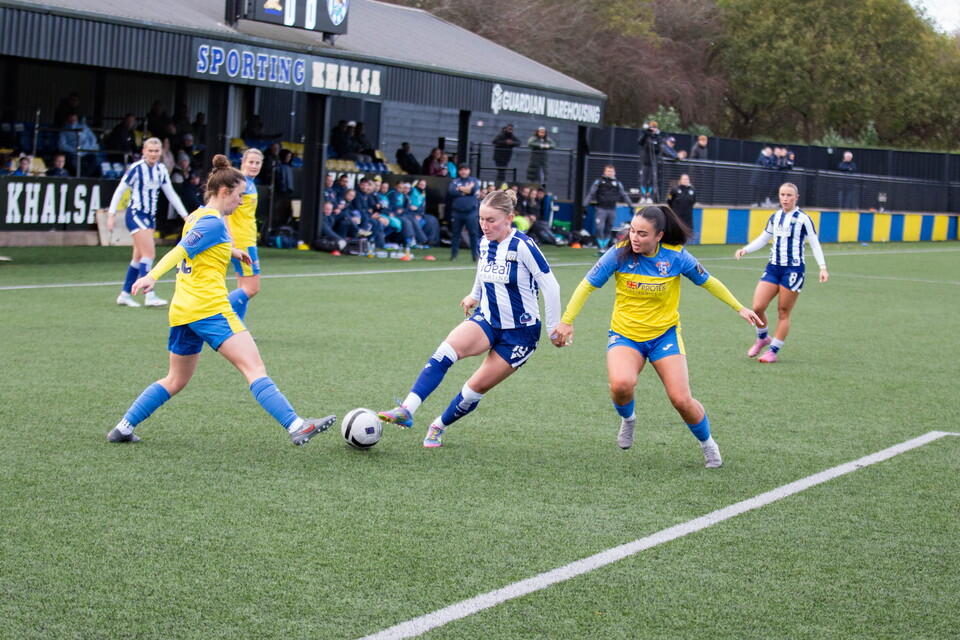 Monique Robinson in action against Sporting Khalsa.