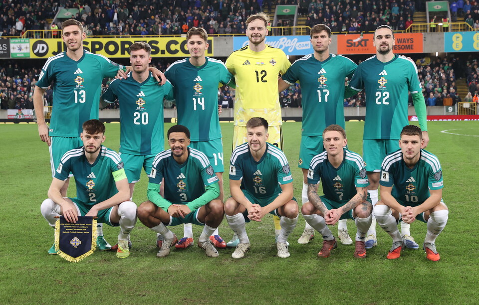 Northern Ireland line-up against Luxembourg.